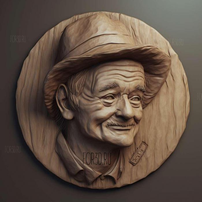 Bill Murray 3 stl model for CNC